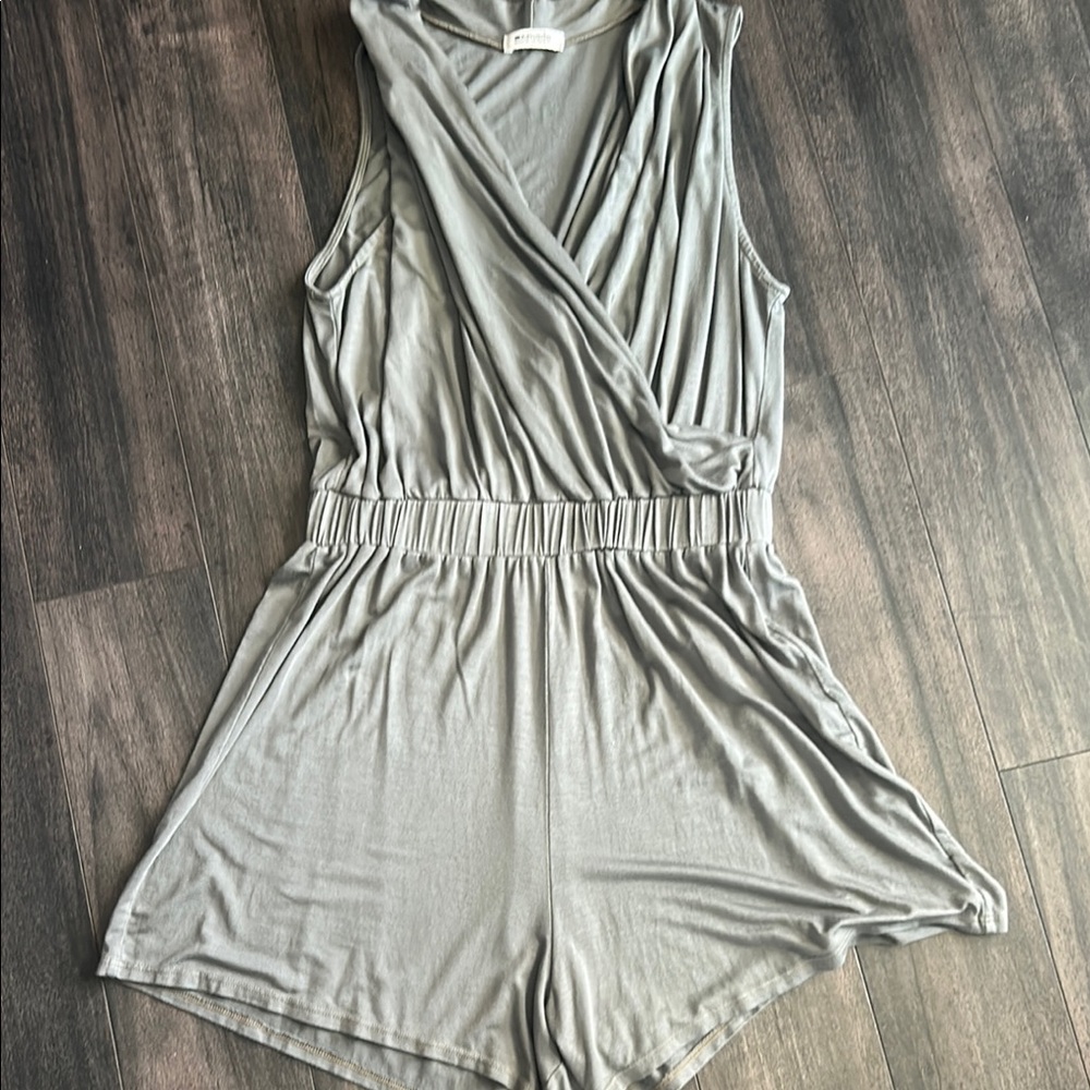 LAmade Gray Soft Jersey Knit Romper